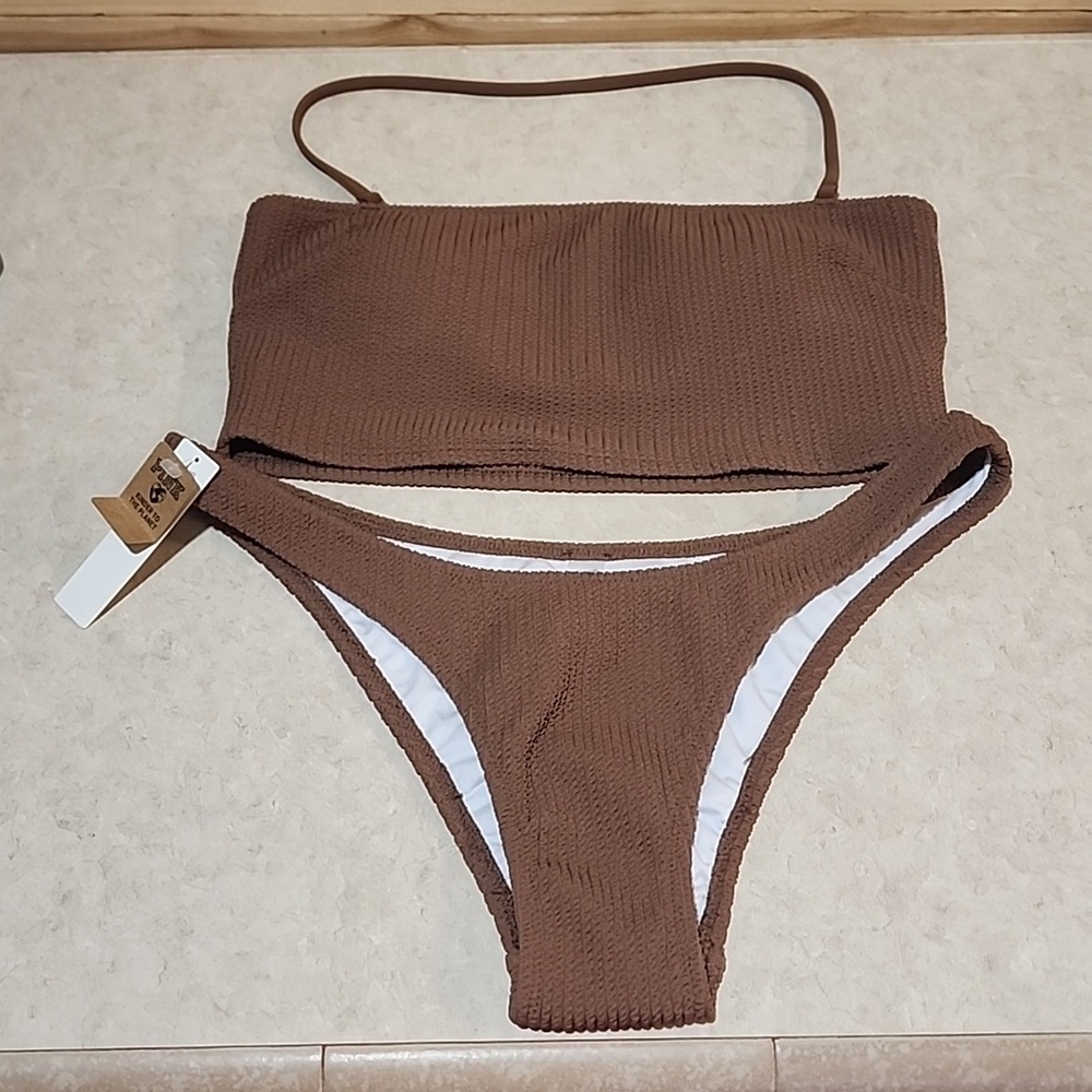 Victoria Secret Pink Bikini Size Medium NWT Brown